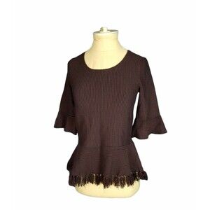Ann Taylor women's sweater blue and burgundy, NWOT petite size XXS